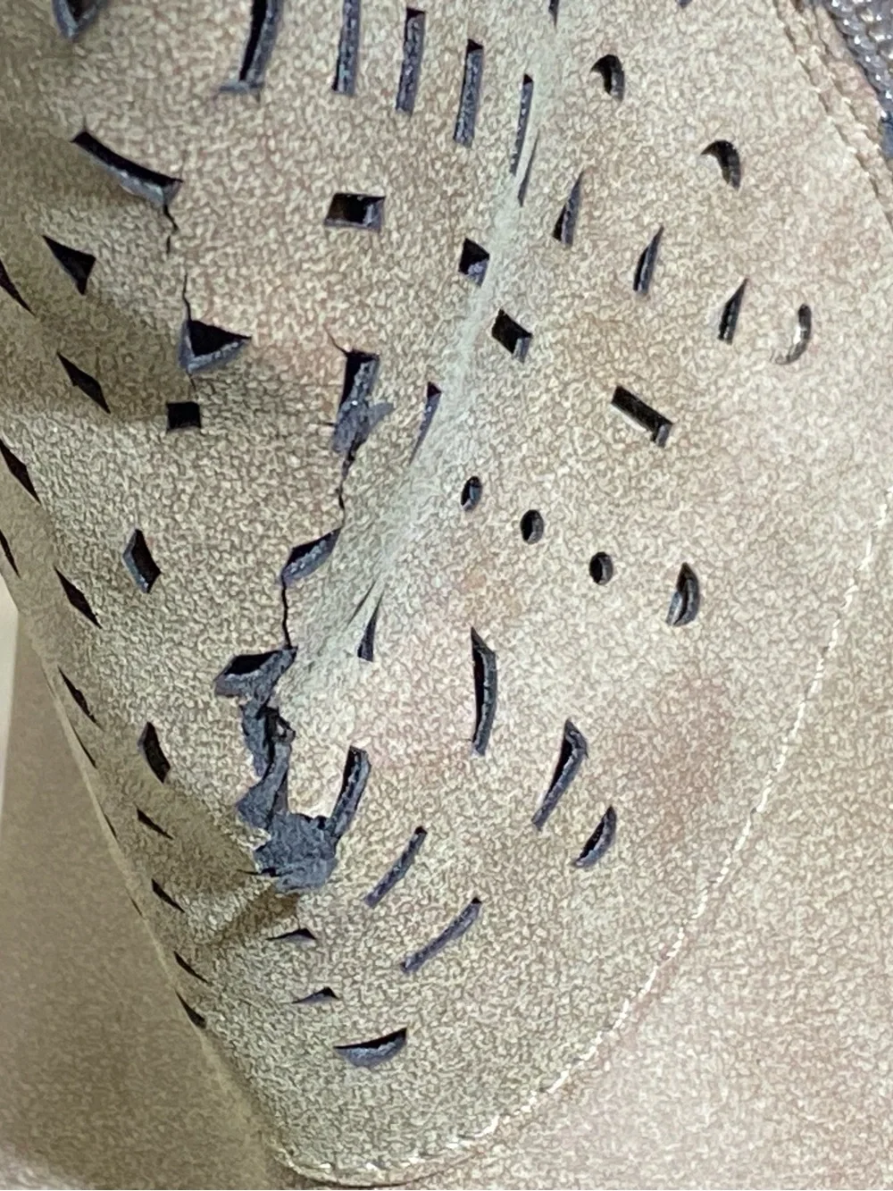 Women's Taupe Ankle Booties with Cutout Detail